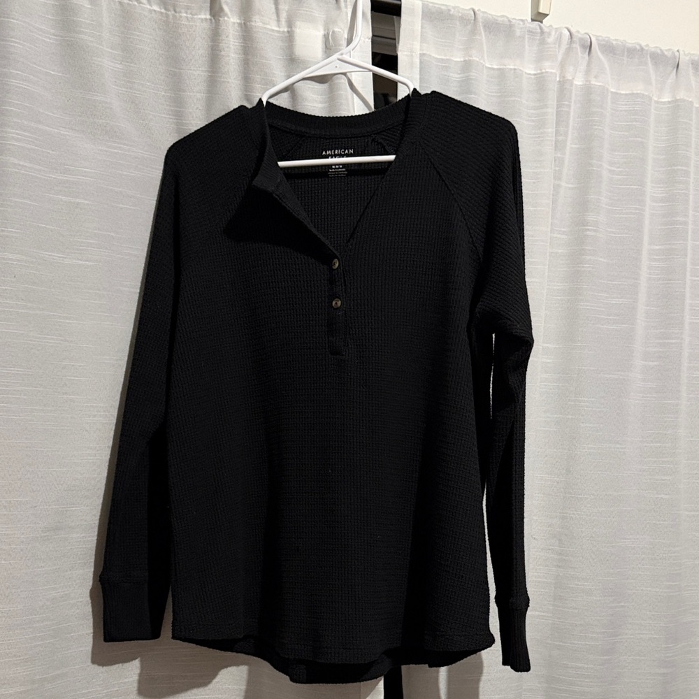 American Eagle Outfitters Black Button Down Shirt